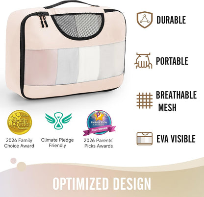 Veken 8 Set Packing Cubes for Travel Essentials, Suitcase Organizer Bags in 4 Sizes, Carry-On Luggage Accessories with Laundry Bag, Airplane Must Have, Gifts for Women Men