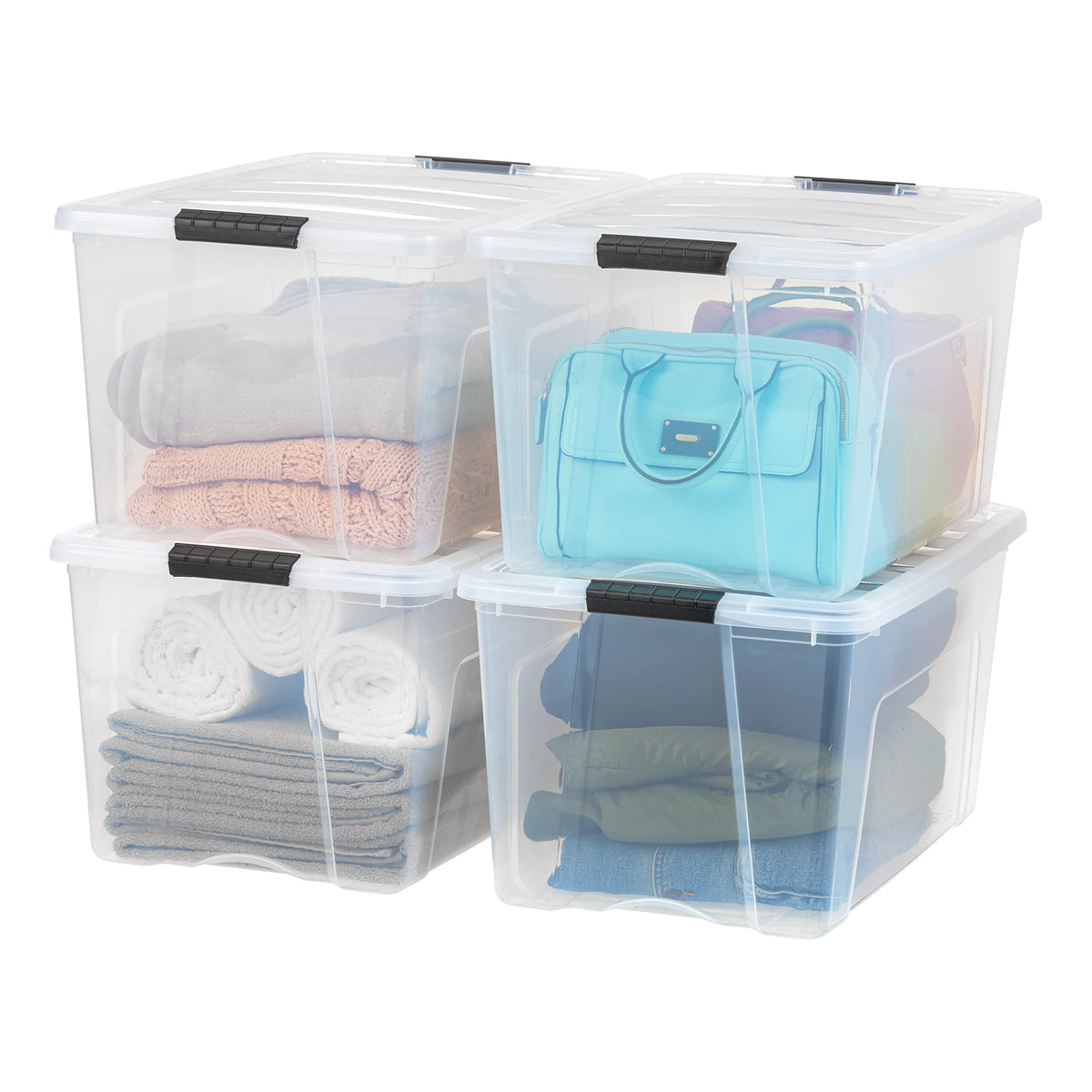 IRIS USA 6-Pack 54 Quart Storage Bins with Lids, Clear