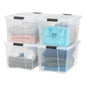 IRIS USA 6-Pack 54 Quart Storage Bins with Lids, Clear