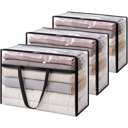 Lifewit 45L Clear Clothes Storage Bags,Plastic Foldable Blanket Storage Bag