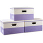 PRANDOM Large Collapsible Storage Bins with Lids [3-Pack] Linen/Cotton Blend Foldable Storage Boxes Organizer Containers Baskets Cube with Cover for Home Bedroom Closet Office Nursery(17.7x11.8x11.8)