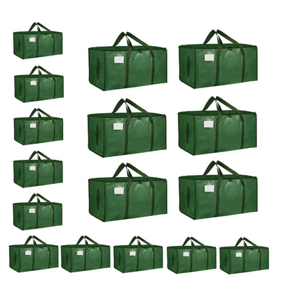 Moving Bags Extra Large 8 Pack - Heavy Duty Storage Totes with Wrap-Around Handles & Reinforced Zippers - Foldable Moving Box Alternative, Water-Resistant for Dorm, Closet & Under Bed Storage (Clear)