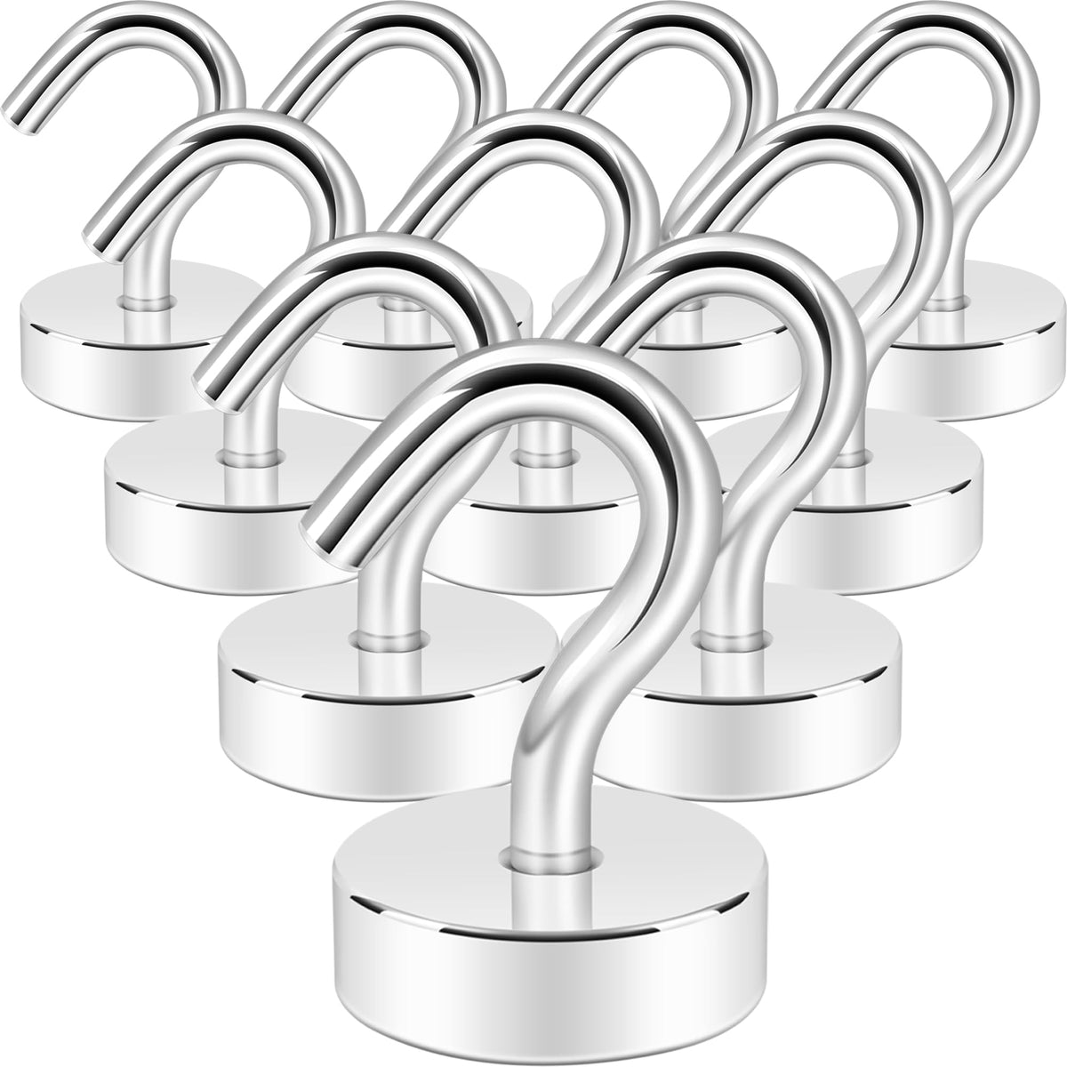 Neosmuk Magnetic Hooks Steel Tube Design for Cruise,80lb+ Black,10 Pack
