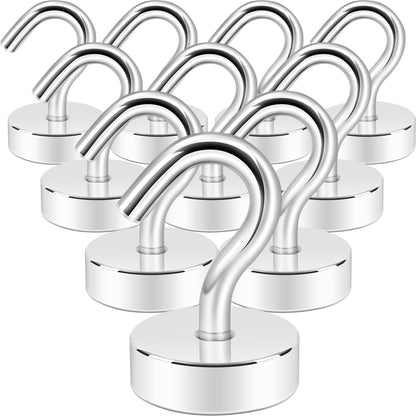 Neosmuk Magnetic Hooks Steel Tube Design for Cruise,80lb+ Black,10 Pack