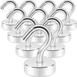 Neosmuk Magnetic Hooks Steel Tube Design for Cruise,80lb+ Black,10 Pack