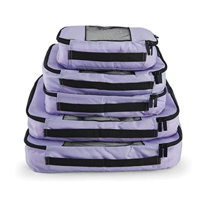 TravelWise Packing Cube System - Durable 5 Piece Weekender Plus Set (Black)