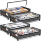Yecaye Under Bed Storage with Wheels, 2Pack Under Bed Storage Containers, Underbed Shoe Storage Organizer, Rolling Under Bed Metal Drawers for Clothes, Blankets(30.71 x 16.93 x 6.69 in)