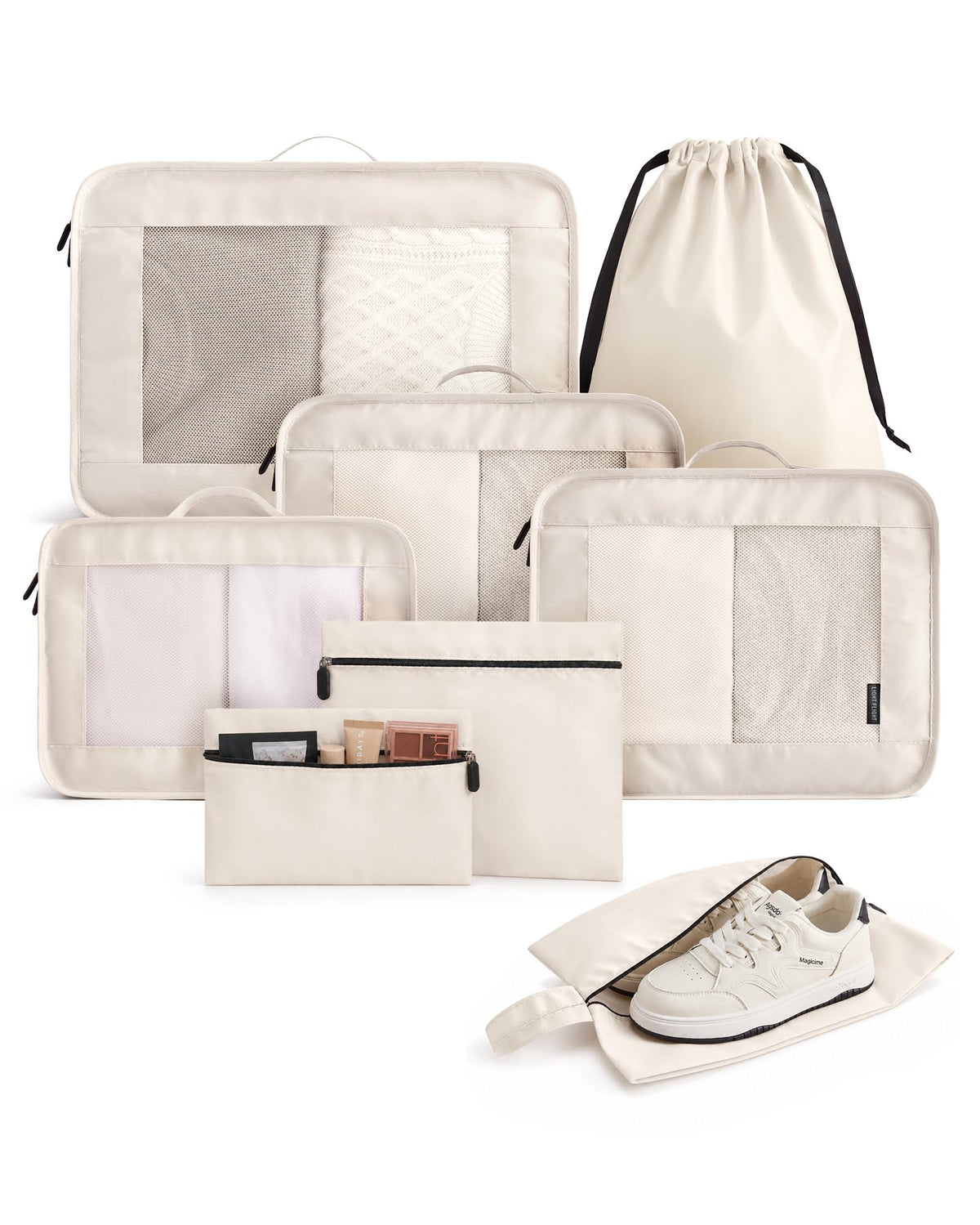 LIGHT FLIGHT 8 Set Packing Cubes for Travel, Cruise Ship Travel Essentials