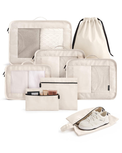 LIGHT FLIGHT 8 Set Packing Cubes for Travel, Cruise Ship Travel Essentials