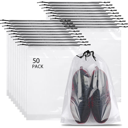 20 Pack Shoe Bags for Travel, Clear Travel Shoe Bags for Packing Waterproof