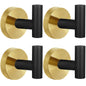 Towel Hooks Bathroom Coat Robe Wall Hook Heavy Duty Door Hanger Towel Robe Clothes Cabinet Closet Sponges Rack for Bathroom Bedroom Kitchen Hotel Pool 4 Packs Black(Drilling Installation)