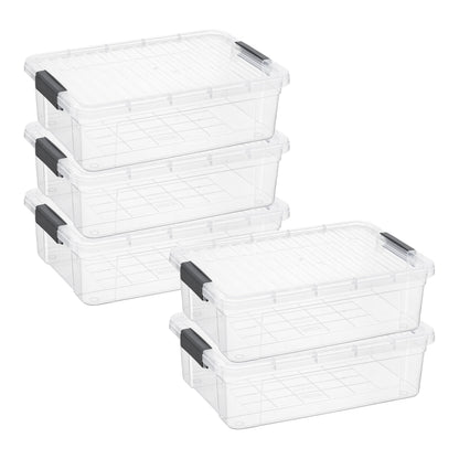 Superio 13.7 Quart Clear Plastic Storage Bin with Lid, Stackable Organizer Box, BPA-Free Storage Container for Home, Garage, School & Office, 1 Pack