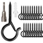 FSAH 36 PCS Q-Hanger Hooks with Safety Buckle, Windproof Screw Hooks