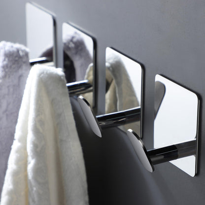DELITON 26lb Heavy Duty Adhesive Towel Hooks, No-Damage 4 Pack Matte Black
