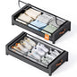 Yecaye 60 L Under Bed Storage with Wheels, 2 Pack Under Bed Storage Containers with Clear Window & Label, Rolling Under bed Shoe Storage organizer for Clothes, Shoes, Black