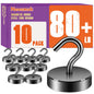Neosmuk Magnetic Hooks Steel Tube Design for Cruise,80lb+ Black,10 Pack