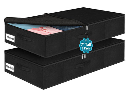 3-in Low Profile Under Bed Storage, No Structure, 2-Pack, Gray