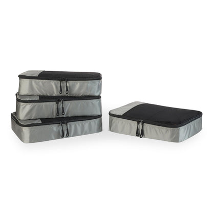 Amazon Essentials 4-Piece Packing Cubes Travel Accessories Set, Luggage Organizer, Suitcase Organizer with Double Zipper, Mesh Top, Space-Saving, Large, Gray (Previously Amazon Basics)