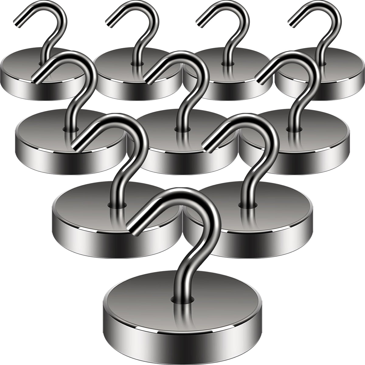 Neosmuk Magnetic Hooks Steel Tube Design for Cruise,80lb+ Black,10 Pack