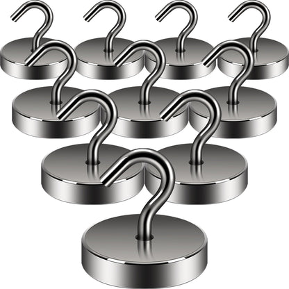 Neosmuk Magnetic Hooks Steel Tube Design for Cruise,80lb+ Black,10 Pack