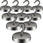 Neosmuk Magnetic Hooks Steel Tube Design for Cruise,80lb+ Black,10 Pack