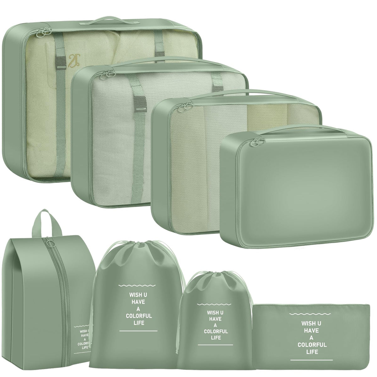 Packing Cubes for Travel 8 Set Luggage Organizer Bags