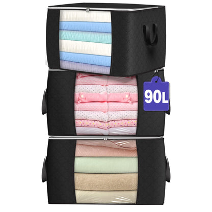 90L Large Storage Bags, 6 Pack Clothes Storage Bins Closet Organizers