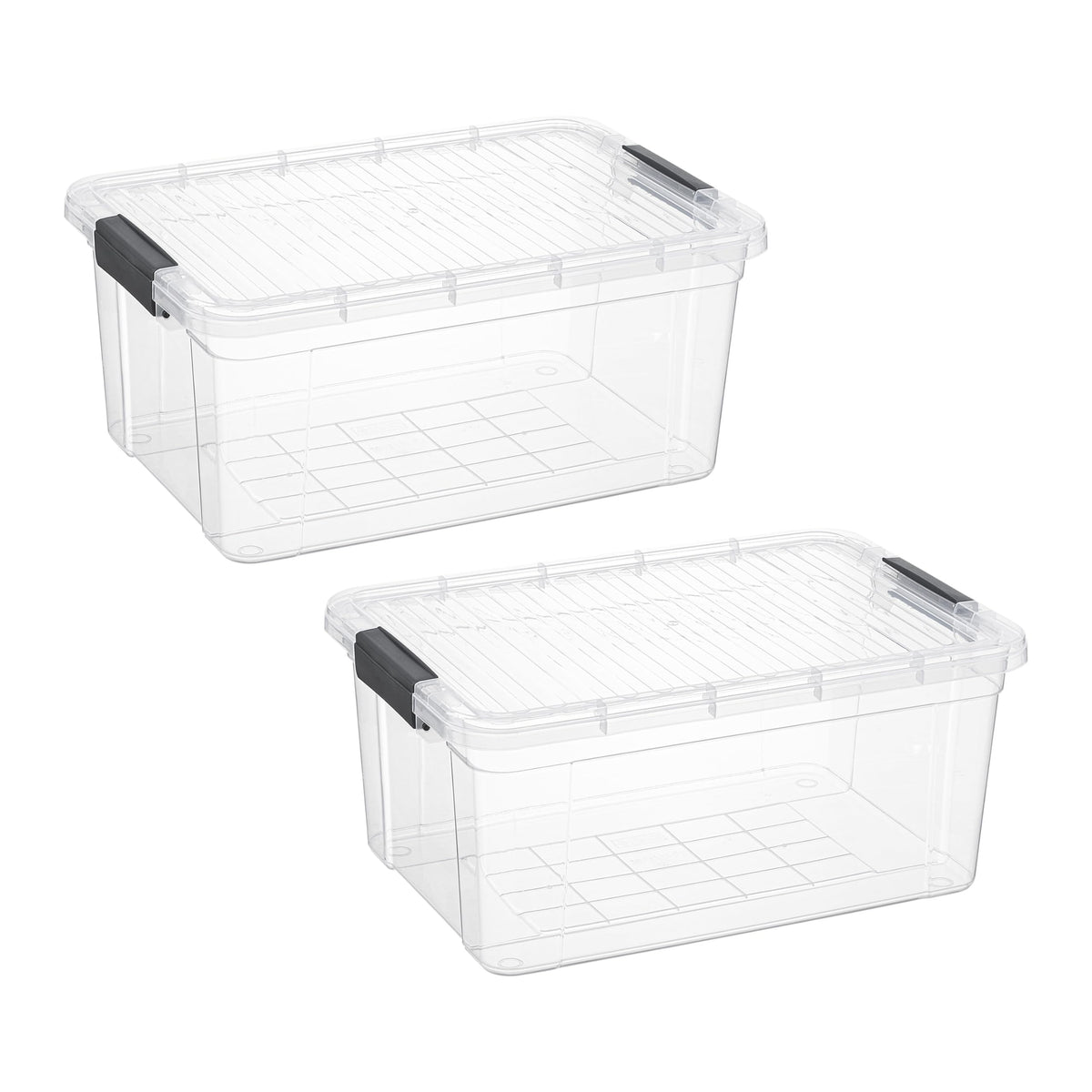 Superio 13.7 Quart Clear Plastic Storage Bin with Lid, Stackable Organizer Box, BPA-Free Storage Container for Home, Garage, School & Office, 1 Pack