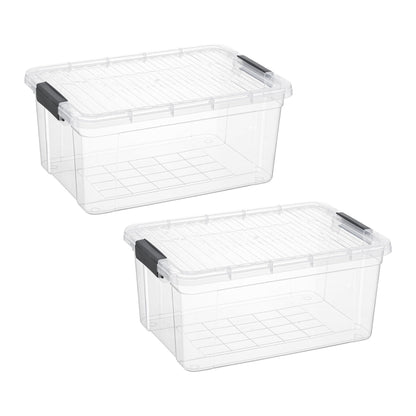 Superio 13.7 Quart Clear Plastic Storage Bin with Lid, Stackable Organizer Box, BPA-Free Storage Container for Home, Garage, School & Office, 1 Pack