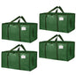 Moving Bags Extra Large 8 Pack - Heavy Duty Storage Totes with Wrap-Around Handles & Reinforced Zippers - Foldable Moving Box Alternative, Water-Resistant for Dorm, Closet & Under Bed Storage (Clear)
