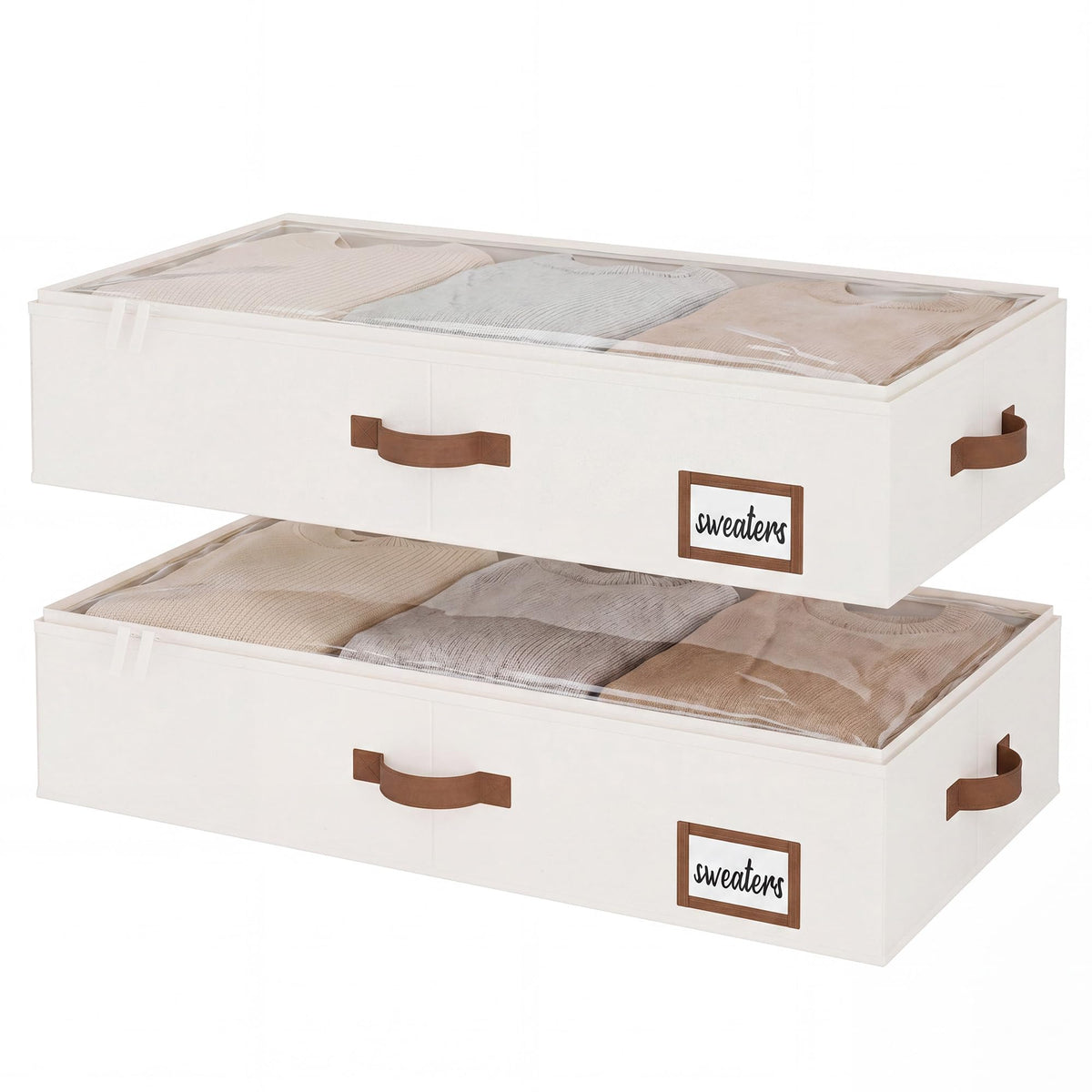StorageWorks 10 Inch Tall Under Bed Storage Containers with Clear Lid