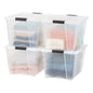 IRIS USA 6-Pack 54 Quart Storage Bins with Lids, Clear
