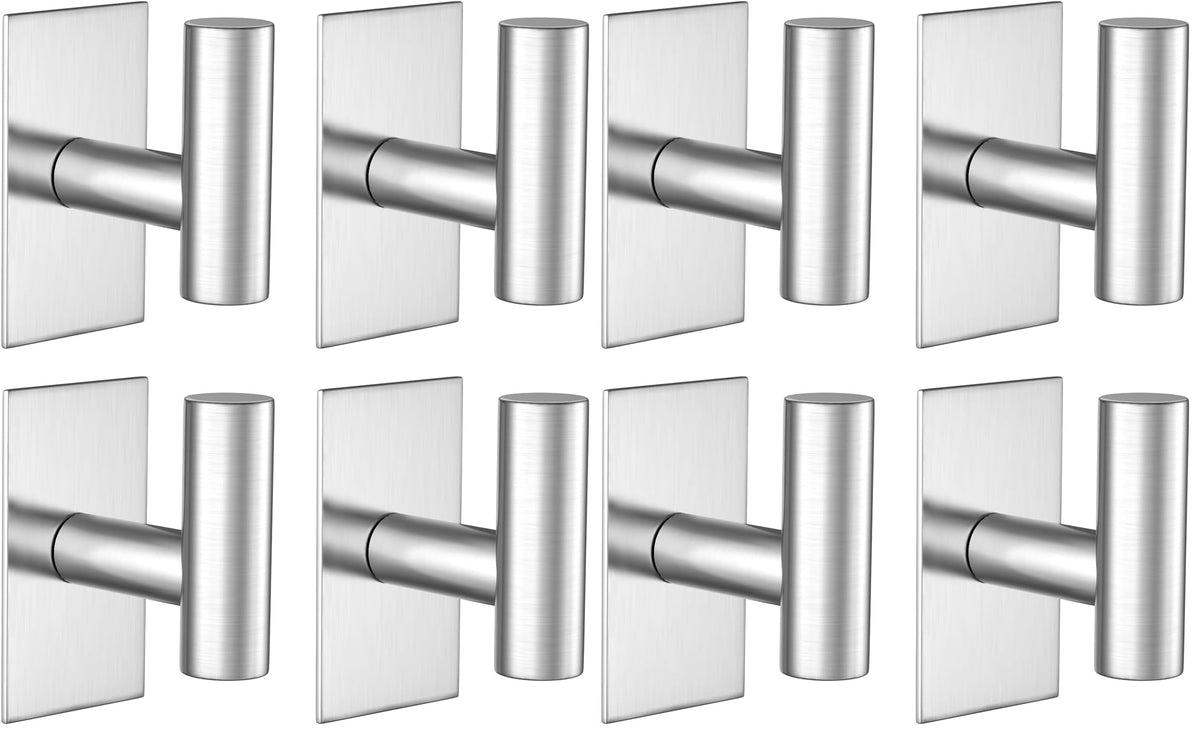 VAEHOLD Wall Towel Hooks, Heavy Duty Sticky Holder Waterproof Towel Hooks for Hanging Coat, Clothes, Closet Hook Wall Mount for Kitchen (Gold, 4 Pack)