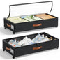 LAMU Under Bed Storage with Wheels, 2Pack Underbed Storage Containers,Black