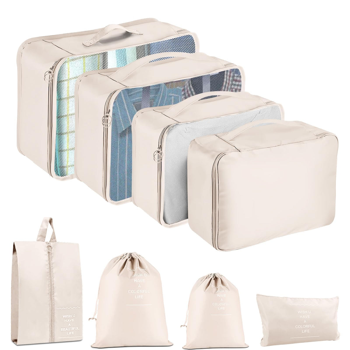 Packing Cubes for Travel 8 Set Luggage Organizer Bags