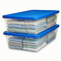 HOMZ Clear Plastic Storage Bins w/Snaplock Lids, 28 Qt, Gray, 2 Pack