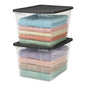 HOMZ Clear Plastic Storage Bins w/Snaplock Lids, 28 Qt, Gray, 2 Pack