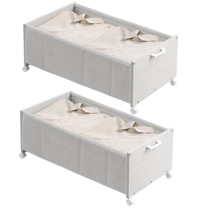Wooden Under Bed Storage Drawer with Wheels for Space-Saving Storage