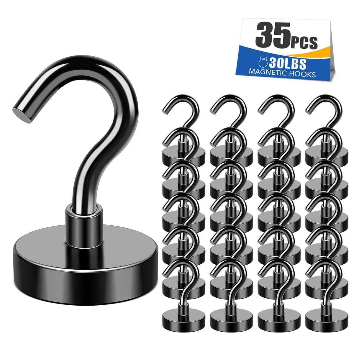 MIKEDE 85LBS+ Magnetic Hooks, Strong Cruise Cabin Ship Essentials Black