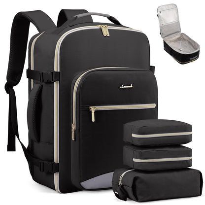 LOVEVOOK 40L Travel Backpack Flight Approved Carry on Backpack,3 Packing Cubes,Waterproof Personal Item Travel Bag,TSA Carry on Luggage Suitcase Travel Essentials,Gifts for Women & Men,fits 17" Laptop