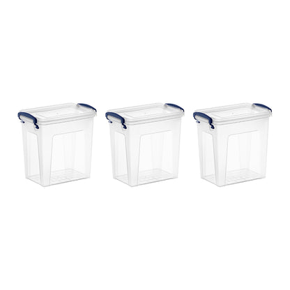 Superio 13.7 Quart Clear Plastic Storage Bin with Lid, Stackable Organizer Box, BPA-Free Storage Container for Home, Garage, School & Office, 1 Pack