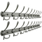 Dseap Coat Rack Wall Mounted - 5 Tri Hooks, Heavy Duty, Stainless Steel, Metal Coat Hook Rail for Coat Hat Towel Purse Robes Mudroom Bathroom Entryway (Black, 2 Packs)