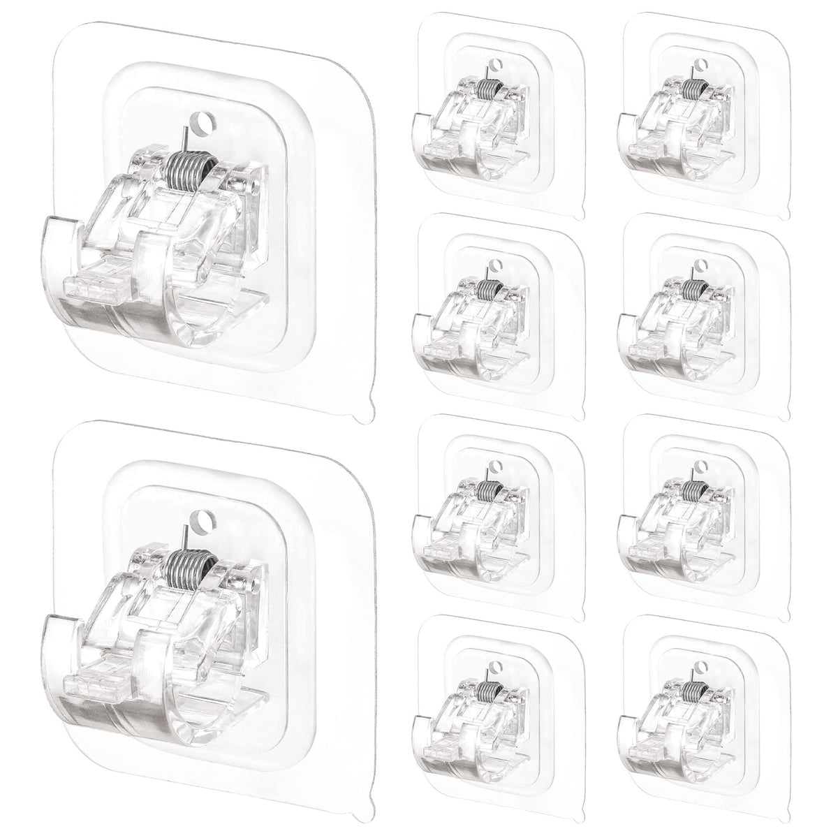 8PCS Self Adhesive No Drill Adjustable Curtain Rod Holder Hooks Brackets