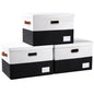 PRANDOM Large Collapsible Storage Bins with Lids [3-Pack] Linen/Cotton Blend Foldable Storage Boxes Organizer Containers Baskets Cube with Cover for Home Bedroom Closet Office Nursery(17.7x11.8x11.8)