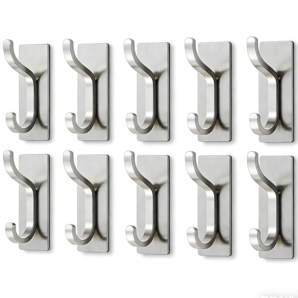 Adhesive Wall Hooks for Towel/Coat,13Lb Strong Stick-On Hooks, Gold 4 Pack