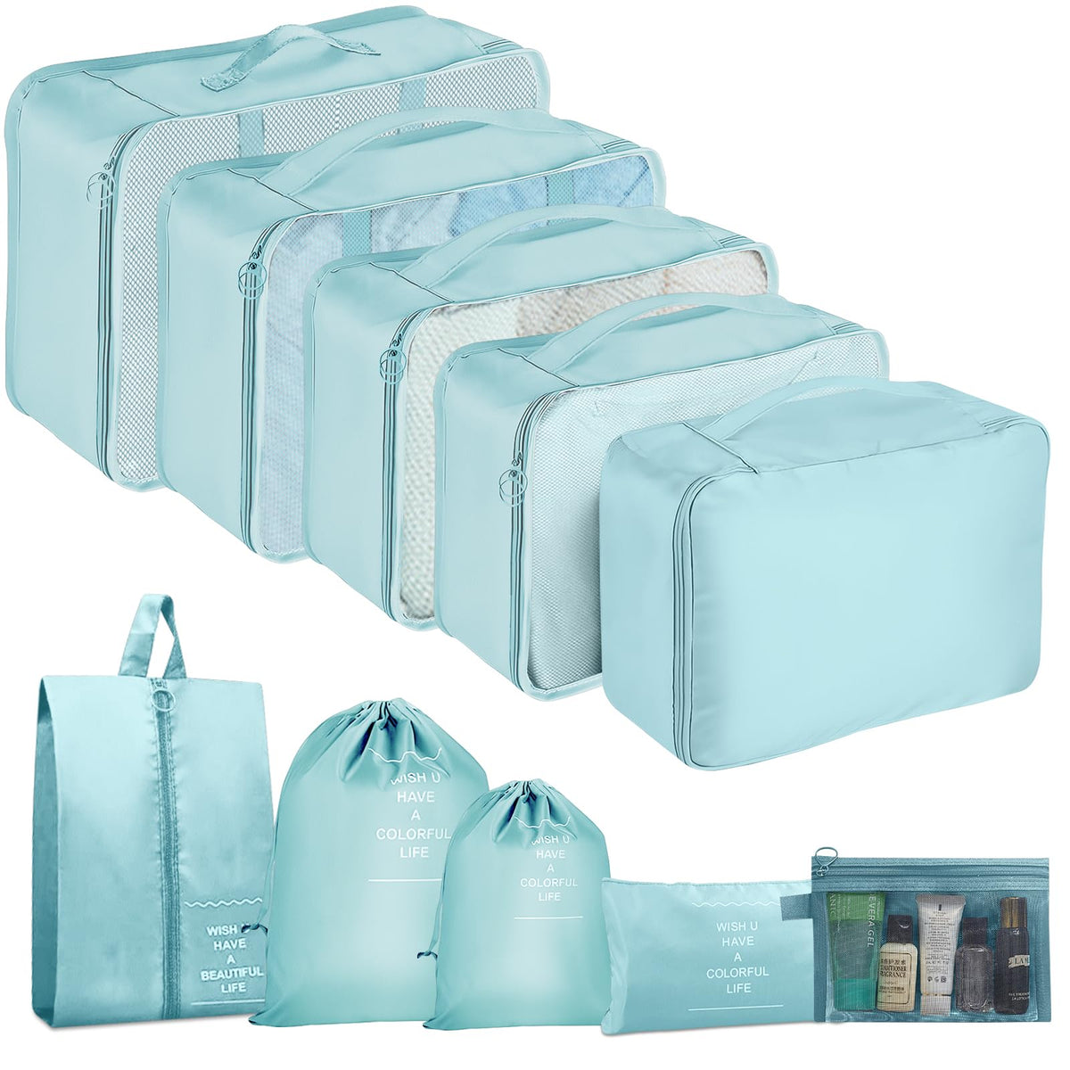 Packing Cubes for Travel 8 Set Luggage Organizer Bags