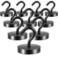 Neosmuk Magnetic Hooks Steel Tube Design for Cruise,80lb+ Black,10 Pack