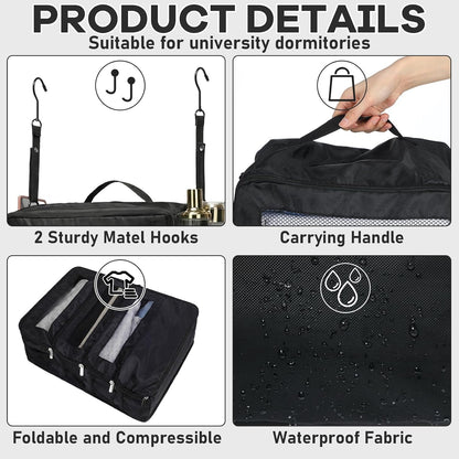 Hanging Suitcase Organizer Travel Black 4 Layer Clothes Shelves