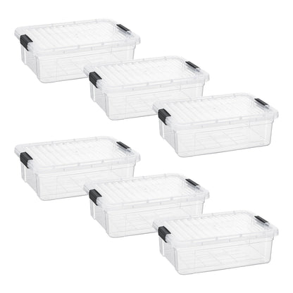 Superio 13.7 Quart Clear Plastic Storage Bin with Lid, Stackable Organizer Box, BPA-Free Storage Container for Home, Garage, School & Office, 1 Pack