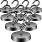 Neosmuk Magnetic Hooks Steel Tube Design for Cruise,80lb+ Black,10 Pack